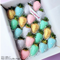 20pcs Pastel x Gold Chocolate Strawberries Gift Box (5 colors)